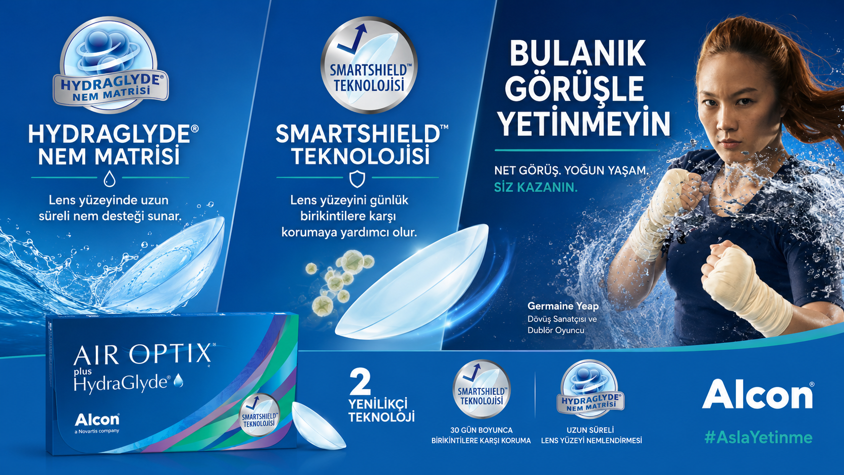 Air Optix Plus HydraGlyde SmartShield ve HydraGlyde teknolojileri
