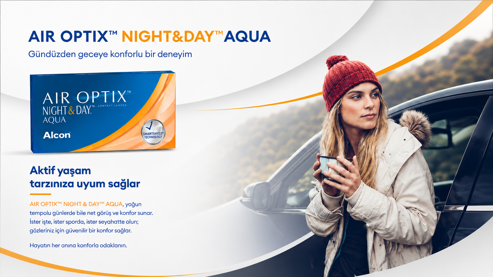 Air Optix Night and Day Aqua aylık kontakt lens ve aktif yaşam görseli