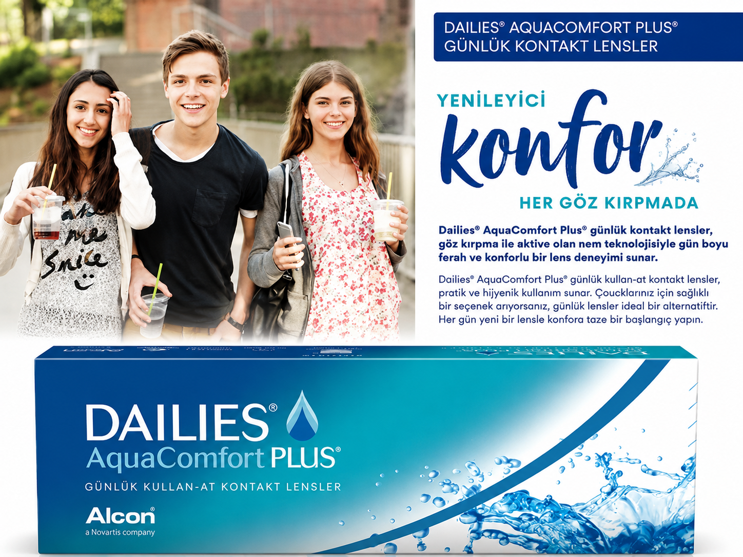 Dailies AquaComfort Plus günlük lens konfor görseli