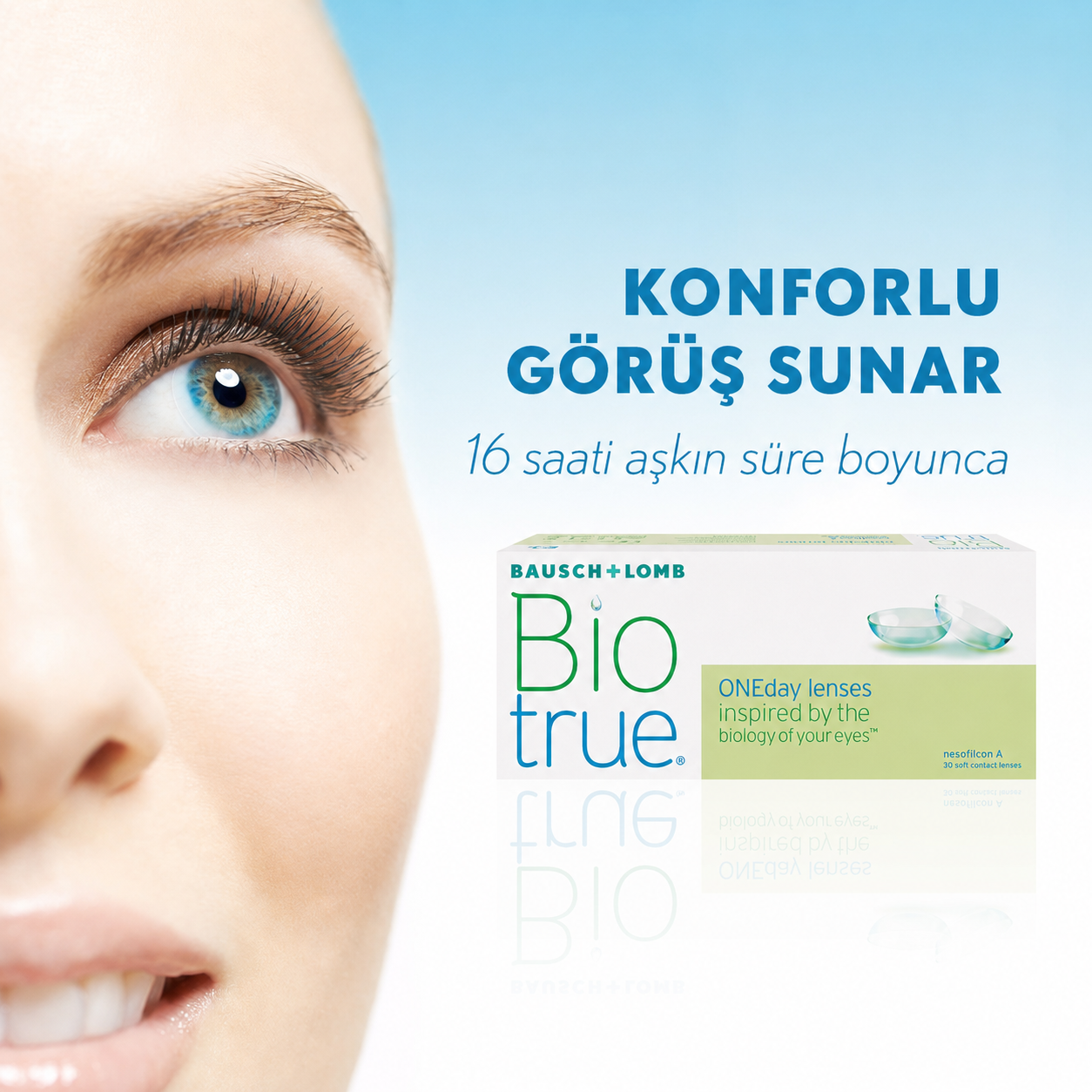 Biotrue ONEday günlük lens konfor görseli
