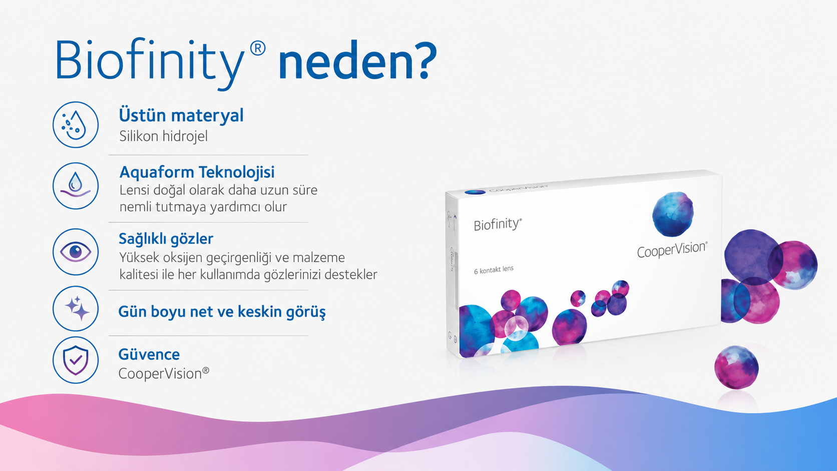 Biofinity aktif yaşamda konforlu kontakt lens