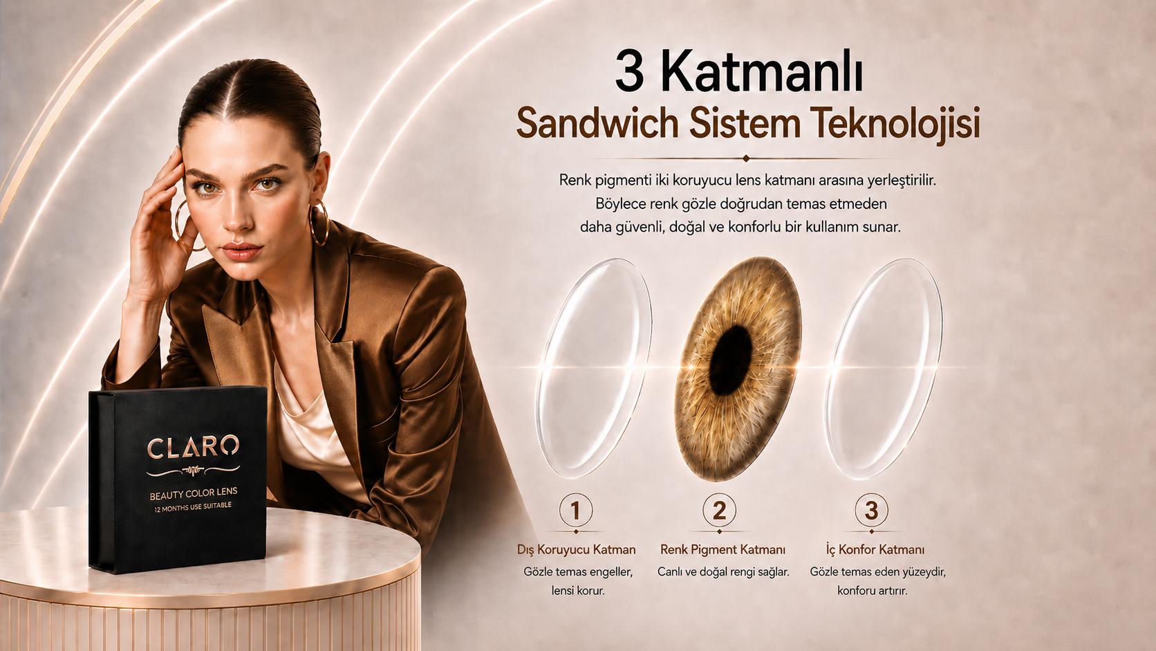Claro Ocre Sandwich teknolojisi ela kahve görseli