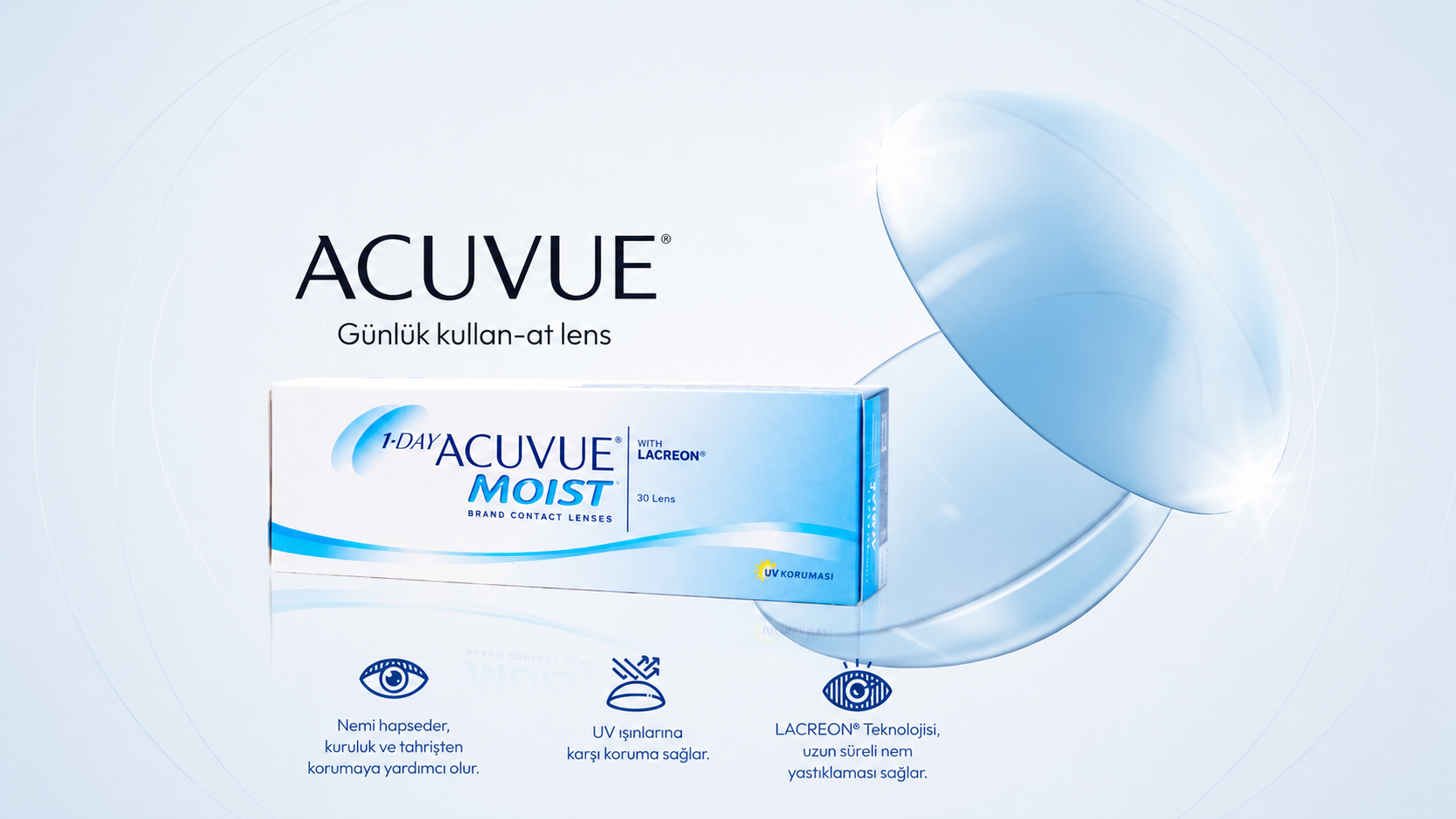 1-DAY ACUVUE MOIST günlük kontakt lens tanıtım görseli