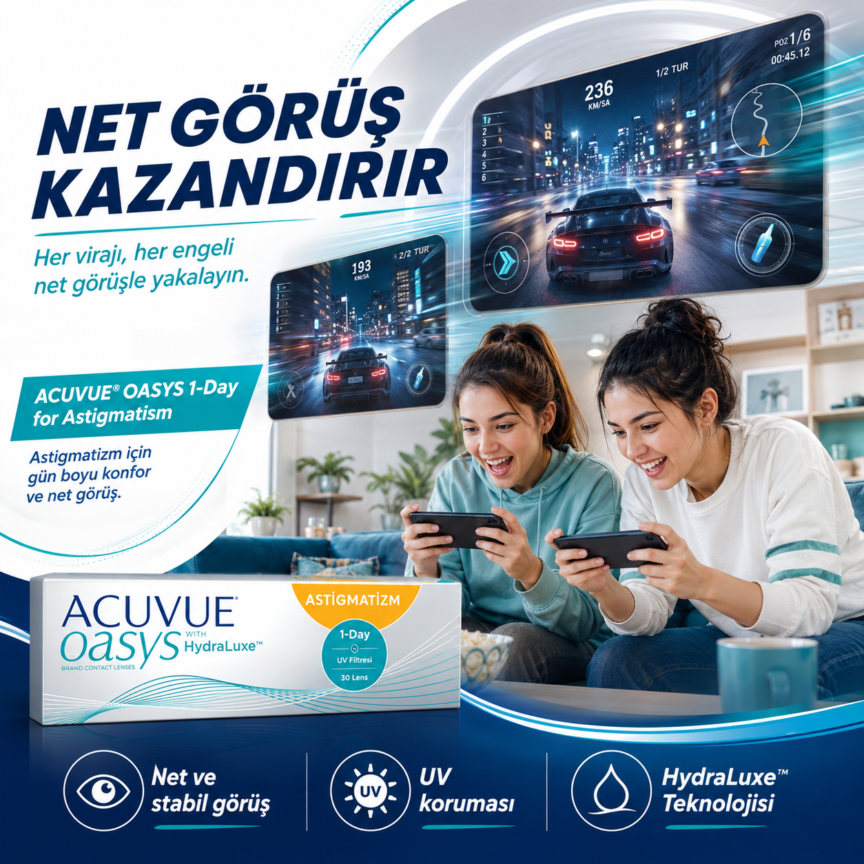 ACUVUE OASYS 1-Day for Astigmatism kullanım avantajları görseli