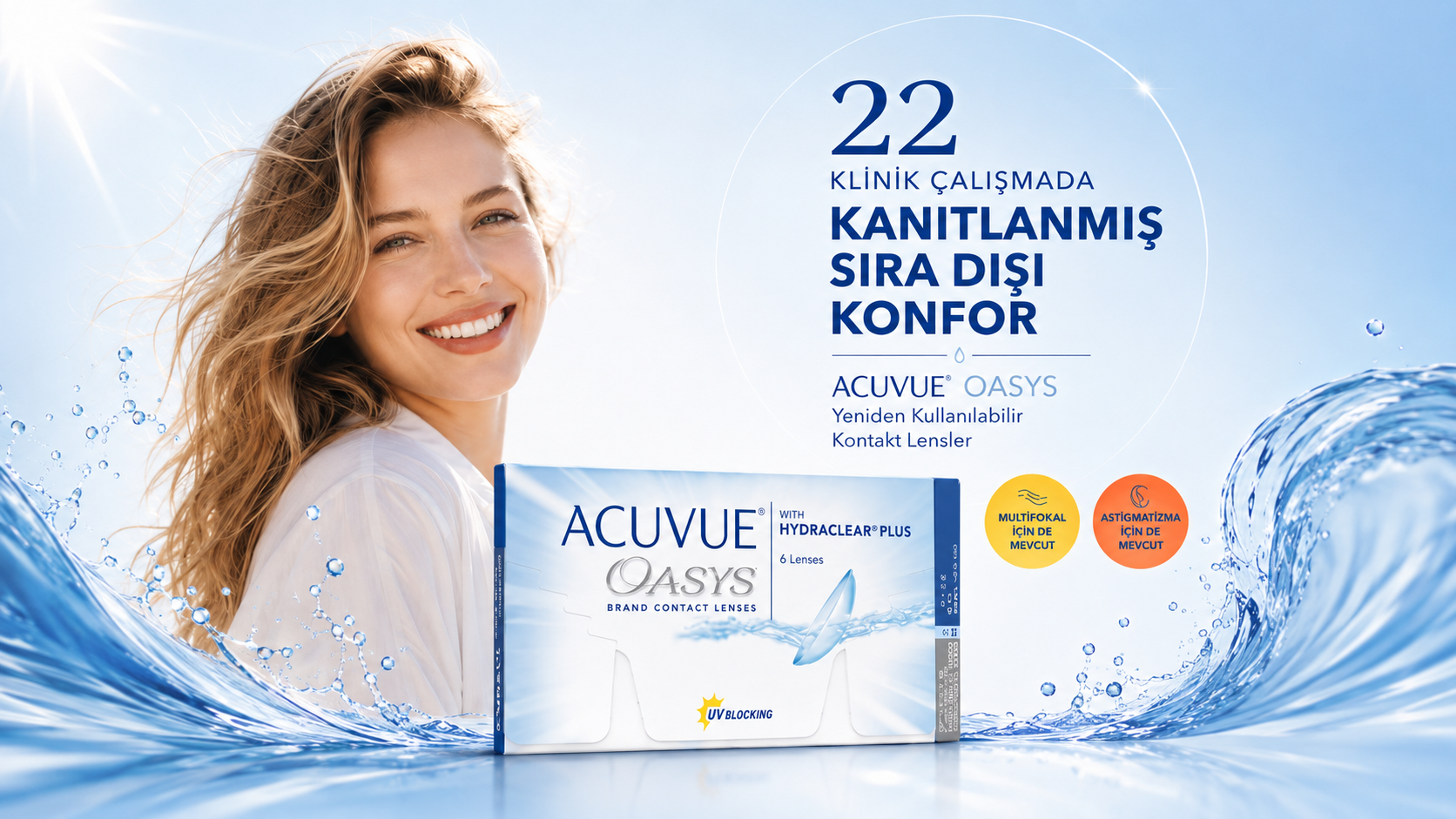 ACUVUE OASYS konfor ve lens teknolojisi görseli