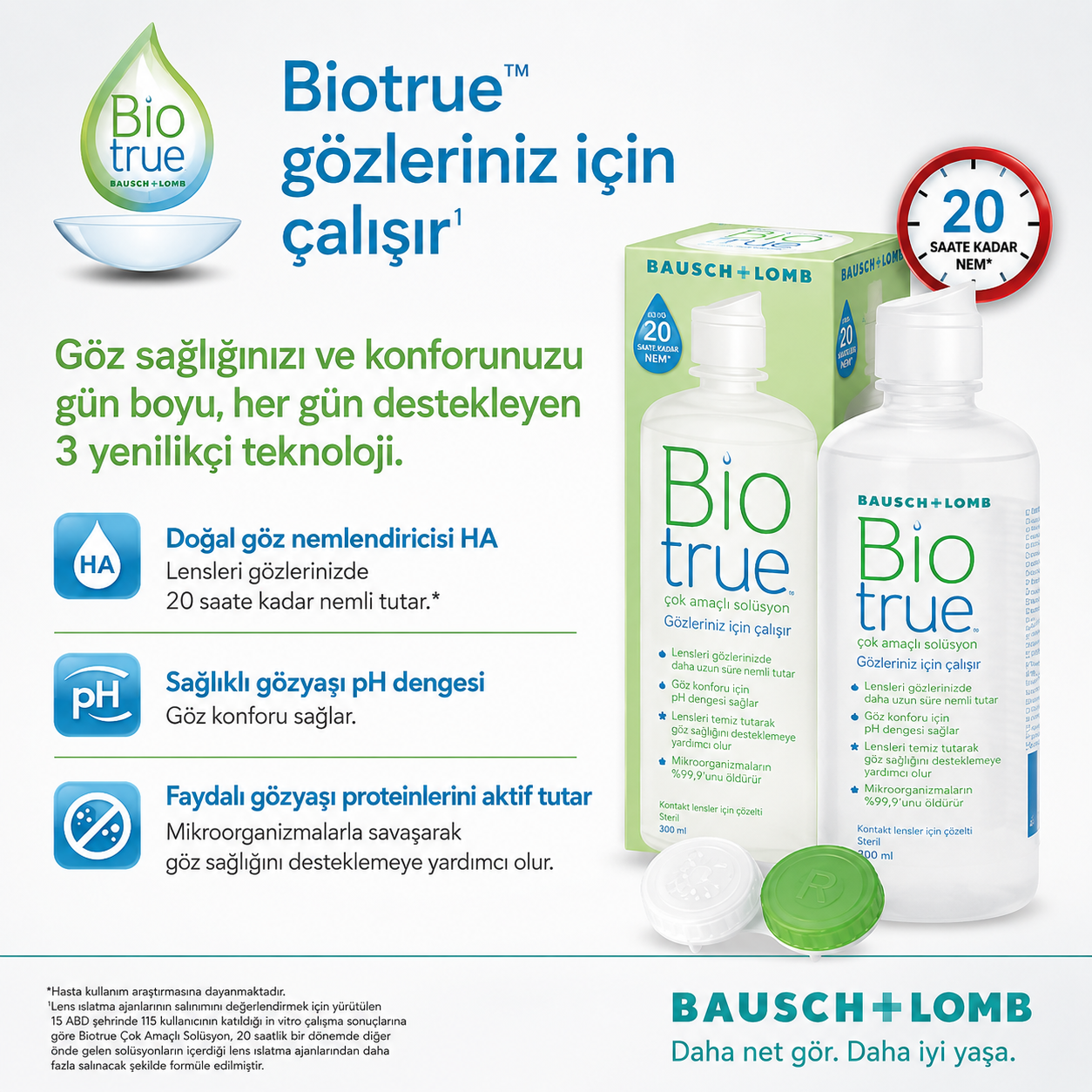 Biotrue lens solüsyonu günlük bakım görseli