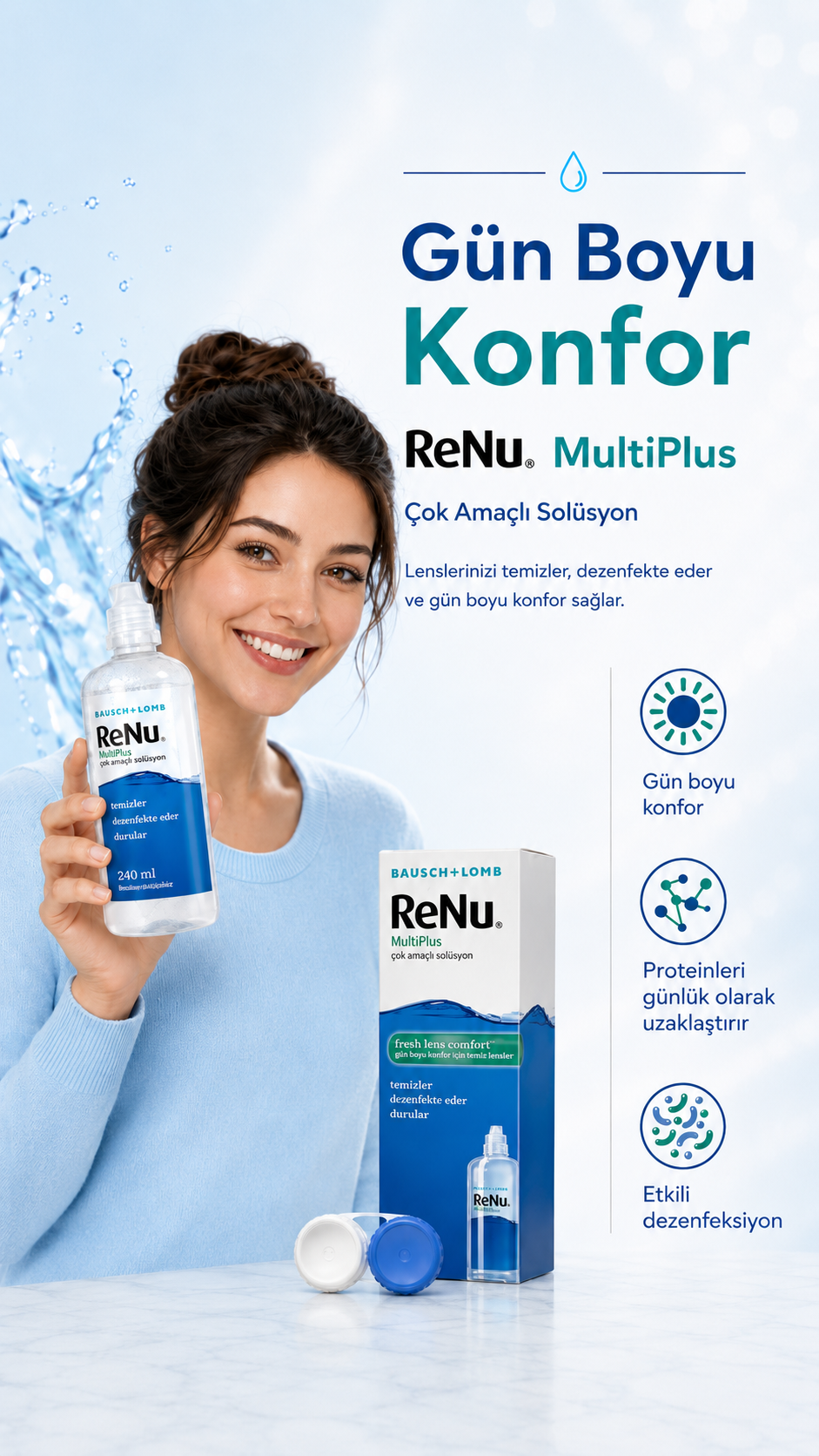 RENU MultiPlus günlük lens bakım avantajları